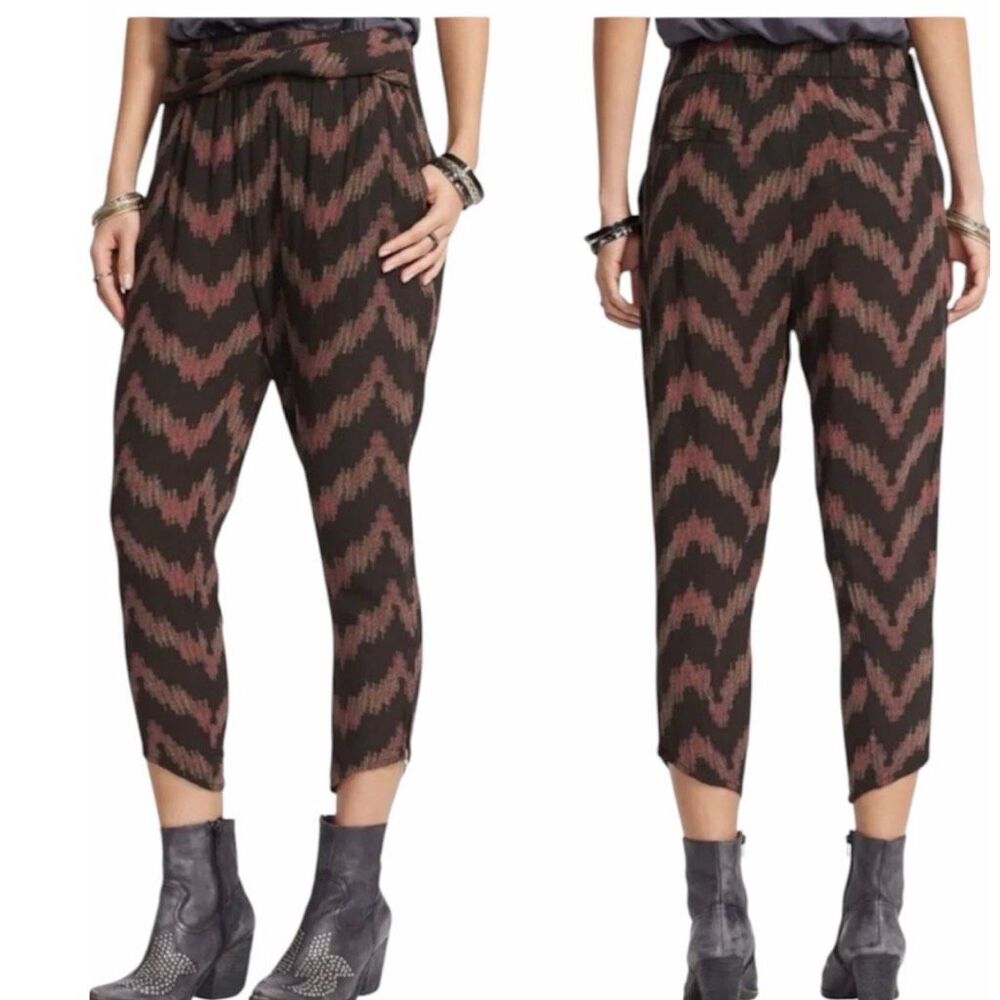 Free People Harem Got Me Twisted Chevron Ikat Ankle Pants Small Women